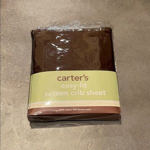 Carter’s Brown easy-fit sateen crib sheet